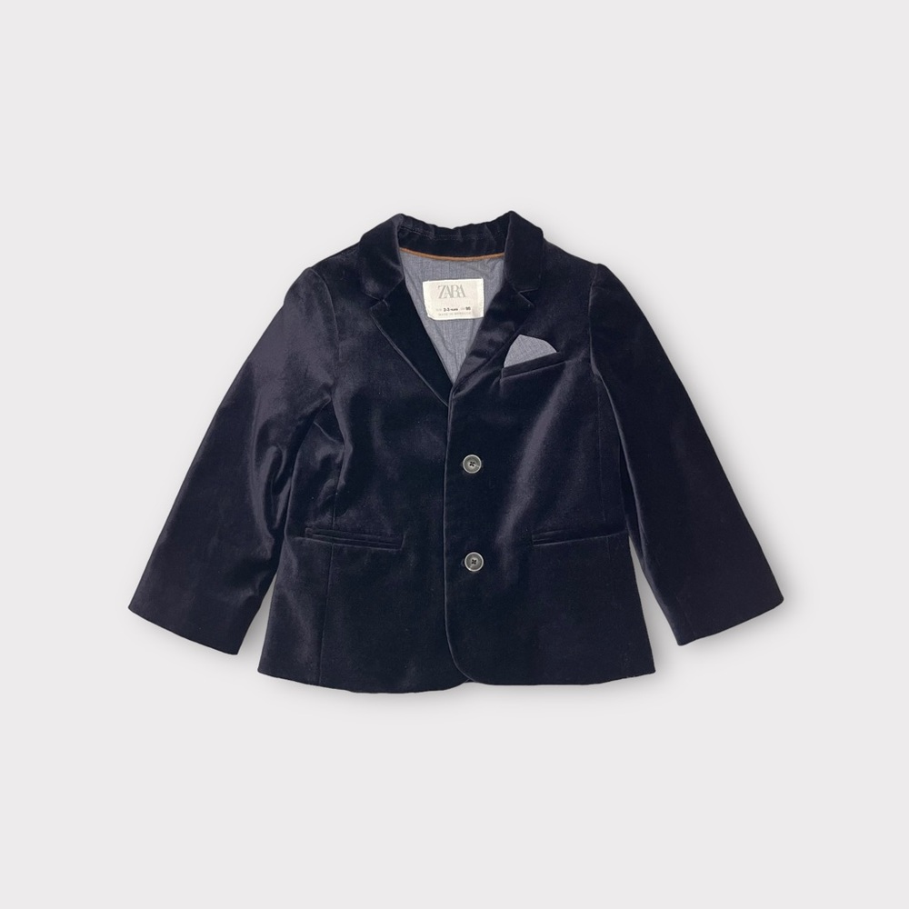 Zara Navy Blue Modal Blend Blazer Jacket